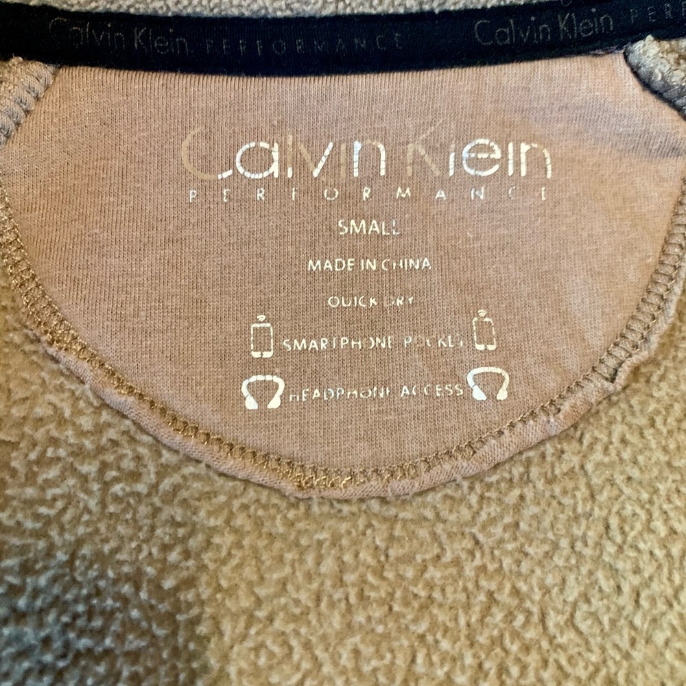 Calvin Klein Tan Fleece Jacket Size Small - Picture 8 of 9